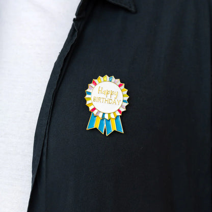 Colourful Enamel "Happy Birthday" Badge