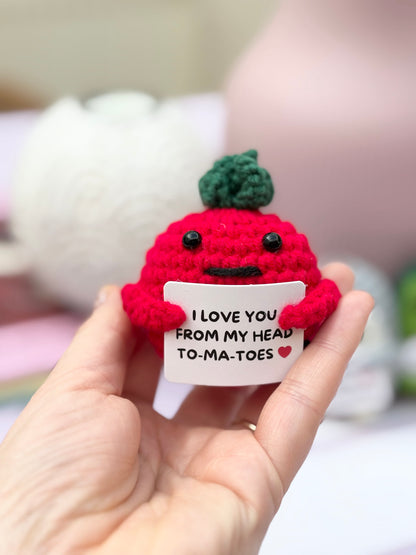 Crochet Tomato Plush – “Love You from My Head To-Ma-Toes”