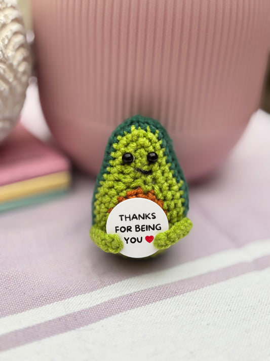 Crochet Avocado Plush – “Thanks for Being You”