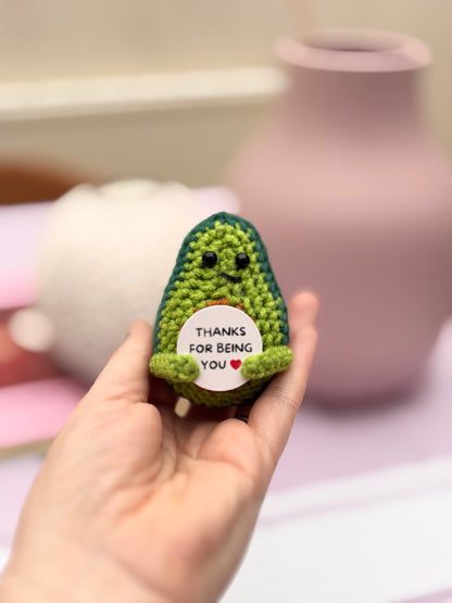Crochet Avocado Plush – “Thanks for Being You”