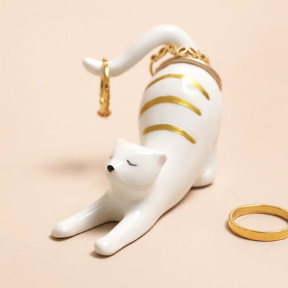 Stretching Cat Ring Holder