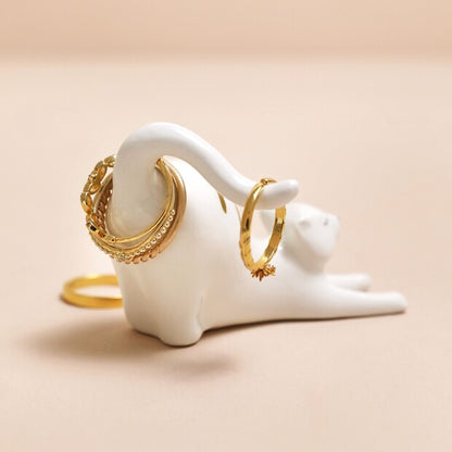 Stretching Cat Ring Holder